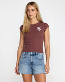RVCA Women's Ribbed Slim Tee - Terra Brown