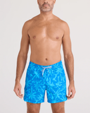 Saxx Mens Oh Buoy Volley 5" Swim Short - Splash Palms -Bold Blue