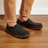 OluKai Mens Moloā Leather Shoes - Black / Toffee