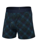 Saxx Droptemp Cooling Sleep Loose Boxer - Bison Check-Maritime