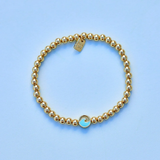 Pura Vida Enamel Wave Ball Bead Stretch Bracelet ~ Gold