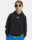 Under Armour Boys' Rival Fleece Hoodie - Black / White - 001