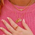Pura Vida Harper Gold Charm ~ Stone And Enamel Heart