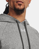 Under Armour Men's UA Rival Fleece Hoodie - Castlerock Light Heather / White - 025