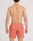 Saxx Mens Oh Buoy 2N1  Volley 7" Swim Short - Cactus Beach - Peach Jelly