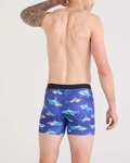Saxx Volt Breathable Mesh Underwear - Shattered Sharks - Blue