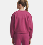 Under Armour Girls' UA Rival Fleece Oversized Crew - Fuchsia Dusk / White - 659