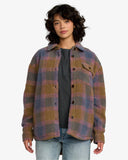 RVCA Womens Birdie Sherpa Jacket - Stone Blue