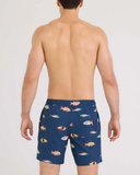 Saxx Mens Oh Buoy 2N1  Volley 7" Swim Short - Gulf Fish - Dark Denim