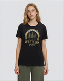 Tentree Women's Western Pine T-Shirt - Meteorite Black Yellow