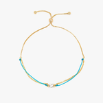 Pura Vida Dainty String & Chain Slider Bracelet ~ Gold