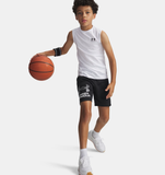 Under Armour Boys' UA Tech™ Logo Shorts - Black / Mod Gray - 001