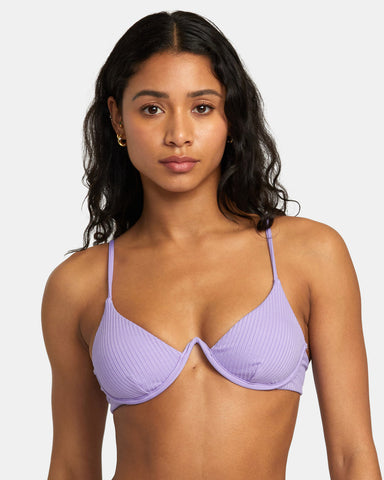 RVCA Womens Second Life Invert V Wire Bra Bikini Top