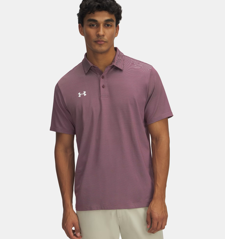 Under Armour Men's UA Playoff Team Stripe Polo - Maroon / White - 609