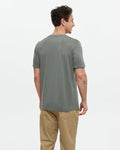 Tentree Mens Baker Henley Basic Shortsleeve Button T-Shirt - Agave Green