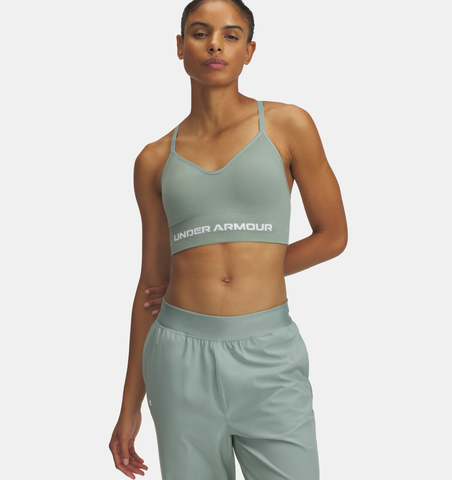 Under Armour Women's UA Vanish Seamless Low Sports Bra - Jasper Blue / White - 587