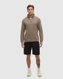 Tentree Mens Powell Slub Cotton Quart Zip Sweater - Clay Flash Stripe