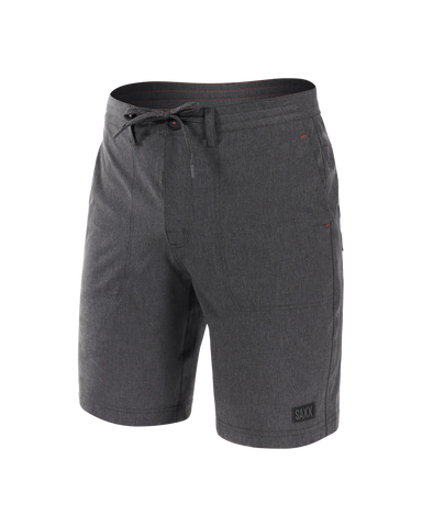 Saxx Mens Land To Sand 2N1 Hybrid 9" Short - Black Shade Heather
