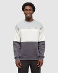 Tentree Mens Blocked Reynard Crew - Harbour Grey Heather / Undyed / Graphite