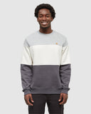 Tentree Mens Blocked Reynard Crew - Harbour Grey Heather / Undyed / Graphite