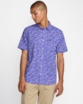 RVCA Mens Barba Roses SS Shirt - Light Blue