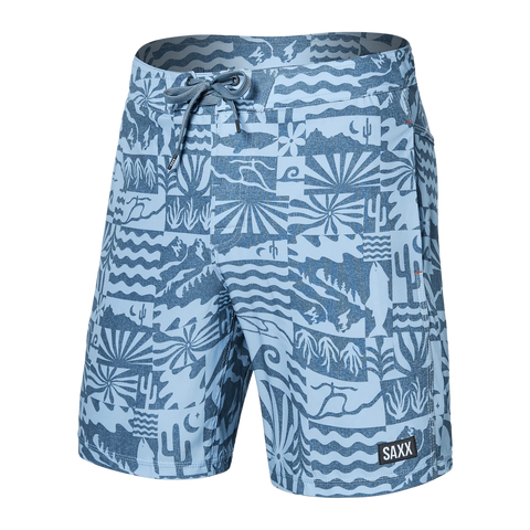Saxx Mens Betawave 7" Swim Shorts -  West Coast - Chambray