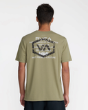RVCA Mens Hex Over Short Sleeve Tee - Covert Green