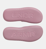 Under Armour Girls' UA Ignite Pro 8 Graphic Slides - Hushed Pink / Prime Pink / Metallic Gray Dawn - 662