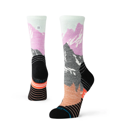 Stance Womens Out Of Range Mid Wool Crew Socks - Berry