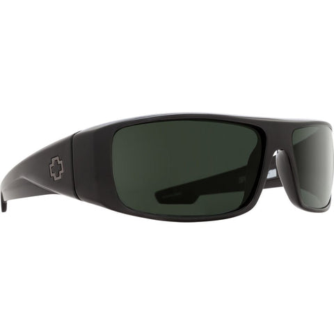 Spy Logan Sunglasses - Soft Matte Black - Happy Gray Green Polar