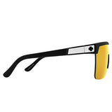 Spy Flynn 5050 Sunglasses - Soft Matte Black - Happy Orange Mirror Polar