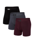 Saxx Underwear Ultra 3 Pack - Burnt Plum/Turbulence/Black