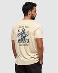 Tentree Mens Baker T-Shirt - Warm Oak Heather/Midnight Blue