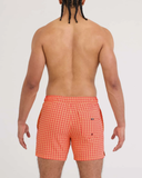 Saxx Mens Oh Buoy Volley 5" Swim Short - Peach Gingham