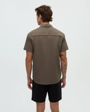 Tentree Mens Hopkins Shortsleeve Button Up Pocket Shirt - Timber Meteorite Black
