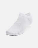 Under Armour Unisex UA Essential 6-Pack Socks - White / Halo Gray - 100