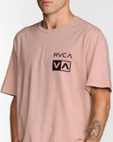 RVCA Mens Glitch Short Sleeve Tee - Pale Mauve