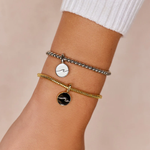 Pura Vida Harper Gold Charm ~ Enamel Wave