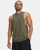 Under Armour Men's UA Left Chest Cut-Off Tank - Marine OD Green / Black - 390