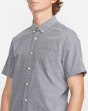 Volcom Mens Everett Oxford Short Sleeve Button Up Shirt - Gray Black