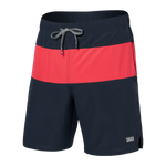 Saxx Mens Oh Buoy Stretch Volley 7" Swim Short - India Ink - Hibiscus