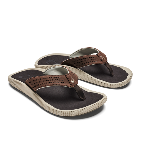 OluKai Mens Ulele Sandals - Dark Wood