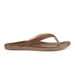 OluKai Womens Honu Leather Beach Sandals - Tan