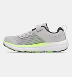 Under Armour Boys' BPS UA Assert 10 AC Running Shoes - Mod Gray / Black / Hyper Green - 012