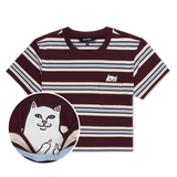 Ripndip Women's Cropped Baby Pocket Tee Lord Nermal - Brown Stripes