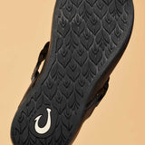 OluKai Women's Lei Leather Sandals - Lava Rock