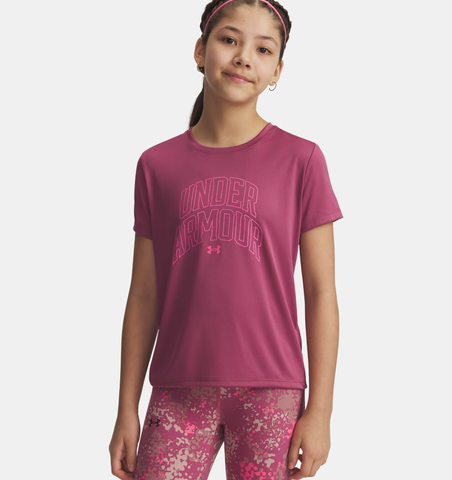 Under Armour Girls' UA Tech™ Varsity Graphic Short Sleeve - Fuchsia Dusk / Super Pink - 659