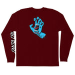 Santa Cruz Mens Screaming Hand Longsleeve T-Shirt - Burgundy