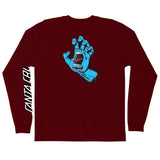 Santa Cruz Mens Screaming Hand Longsleeve T-Shirt - Burgundy