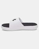 Under Armour Mens UA Ignite Pro 8 Fixed Strap Men's Slides - White / Black - 100